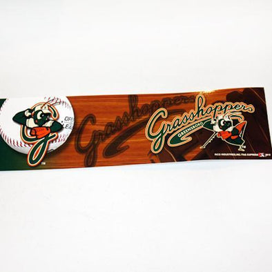 Greensboro Grasshoppers Bumper Sticker - Logo on Baseball