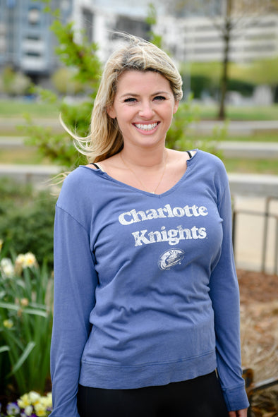 Charlotte Knights Women's Blue Gamma LS Tee