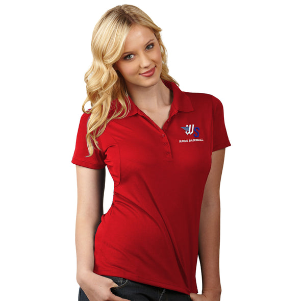 WOMENS PIQUE XTRA-LITE POLO-RED