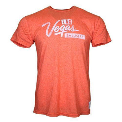 Men's Las Vegas Aviators Retro Brand Las Vegas Ballpark Logo Orange Mock Twist Blend Short Sleeve T-Shirt