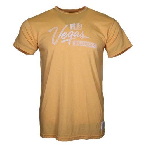 Men's Las Vegas Aviators Retro Brand Las Vegas Ballpark Logo Gold Mock Twist Blend Short Sleeve T-Shirt