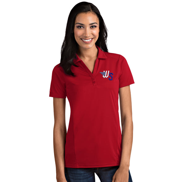 WOMENS TRIBUTE POLO-RED