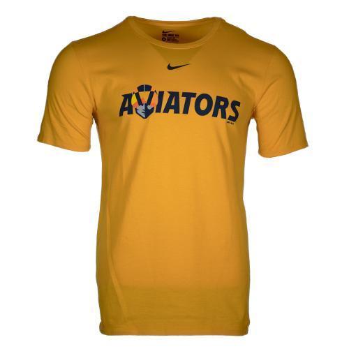 Men's Las Vegas Aviators Nike Aviators Lettering Gold Cotton Short Sleeve T-Shirt