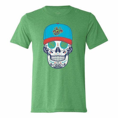 Scranton/Wilkes-Barre RailRiders COPA 108 Stitches Sugar Skull T-Shirt Green