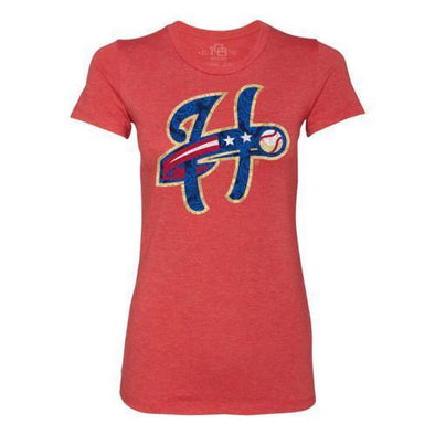 Harrisburg Senators Ladies Red Paisley Tee