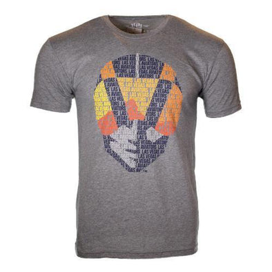Men's Las Vegas Aviators 108 Stitches Aviator Spelled Out Gray Tri-Blend Short Sleeve T-Shirt