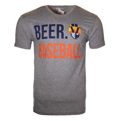 Men's Las Vegas Aviators 108 Stitches Aviator Beer Baseball Gray Tri-Blend Short Sleeve T-Shirt