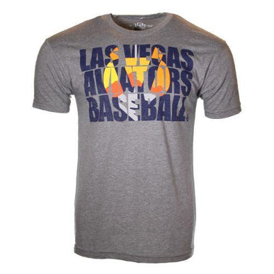 Men's Las Vegas Aviators 108 Stitches Aviator Block Gray Tri-Blend Short Sleeve T-Shirt