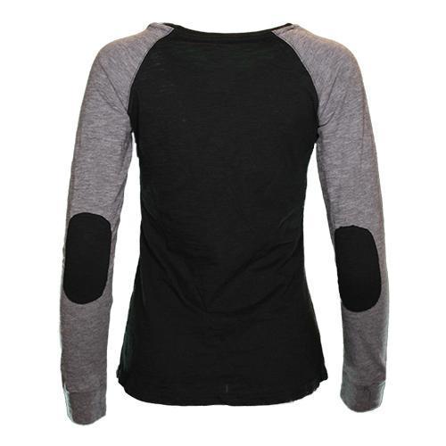 Women's Las Vegas Aviators Boxercraft Las Vegas Arched Aviator Preppy Patch Black/Gray Raglan Blend Long Sleeve T-Shirt