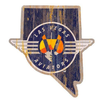 Las Vegas Aviators Wincraft Retro Logo State Wood Sign