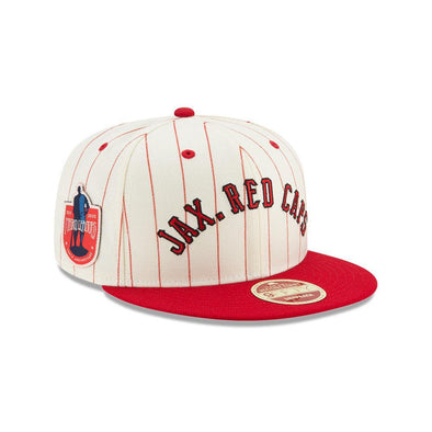 Jacksonville Jumbo Shrimp Red Caps 100th Anniversary Negro League Striped Jersey 9Fifty