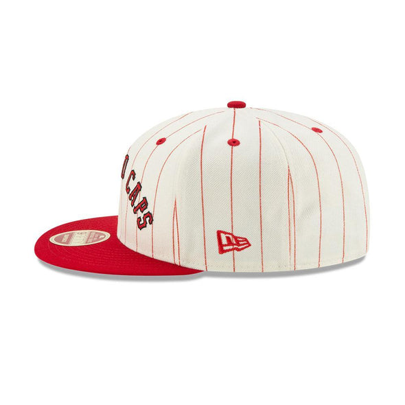Jacksonville Jumbo Shrimp Red Caps 100th Anniversary Negro League Striped Jersey 9Fifty