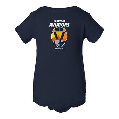 Infants' Las Vegas Aviators LAT Apparel Primary Logo Navy Cotton Short Sleeve Onesie