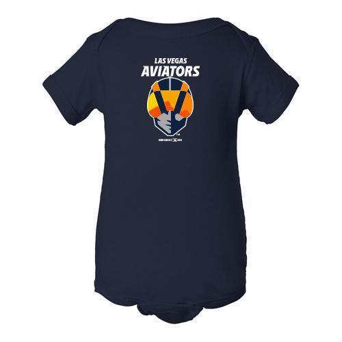 Infants' Las Vegas Aviators LAT Apparel Primary Logo Navy Cotton Short Sleeve Onesie