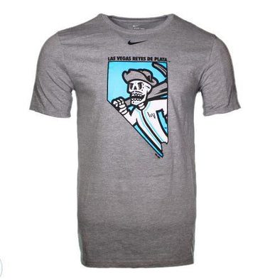 Men's Las Vegas Reyes de Plata Nike Nevada Primary Logo Gray Blend Short Sleeve T-Shirt