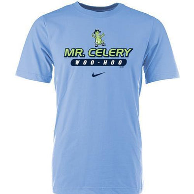Wilmington Blue Rocks Adult Valor Blue Mr. Celery WooHoo Tee