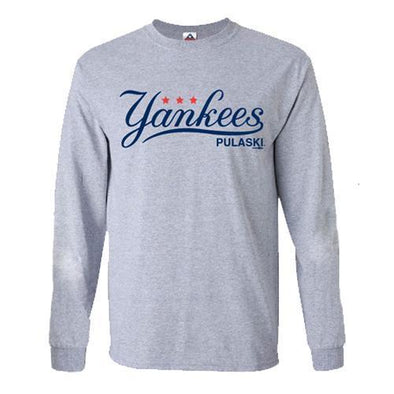 Pulaski Yankees Long Sleeve T-Shirt - Gray