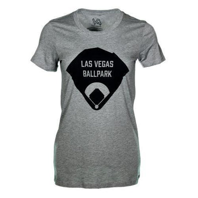 Women's Las Vegas Aviators Vegas Apparel Las Vegas Ballpark Diamond Gray Blend Short Sleeve T-Shirt