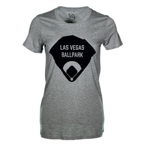 Women's Las Vegas Aviators Vegas Apparel Las Vegas Ballpark Diamond Gray Blend Short Sleeve T-Shirt