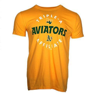 Men's Las Vegas Aviators Gildan Triple-A LV Aviators A's Affiliate Gold Cotton Short Sleeve T-Shirt