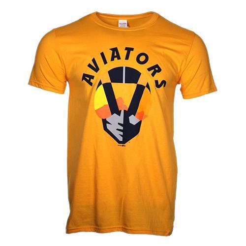 Men's Las Vegas Aviators Gildan Aviators Arched Gold Cotton Short Sleeve T-Shirt
