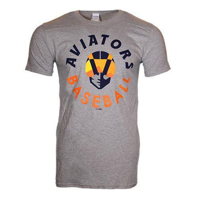 Men's Las Vegas Aviators Gildan Aviators Baseball Circle Aviator Gray Cotton Short Sleeve T-Shirt