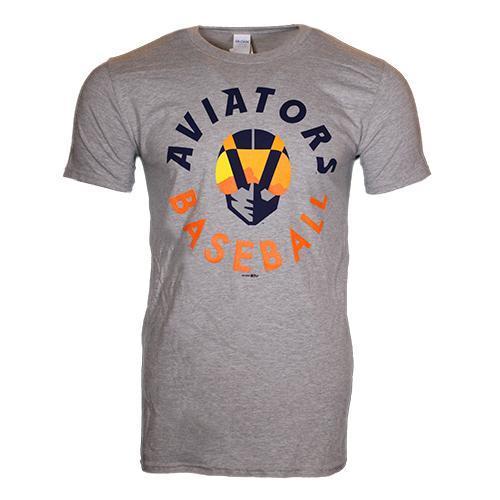 Men's Las Vegas Aviators Gildan Aviators Baseball Circle Aviator Gray Cotton Short Sleeve T-Shirt