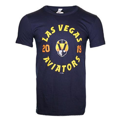 Men's Las Vegas Aviators Gildan 2019 Circle Aviator Navy Cotton Short Sleeve T-Shirt