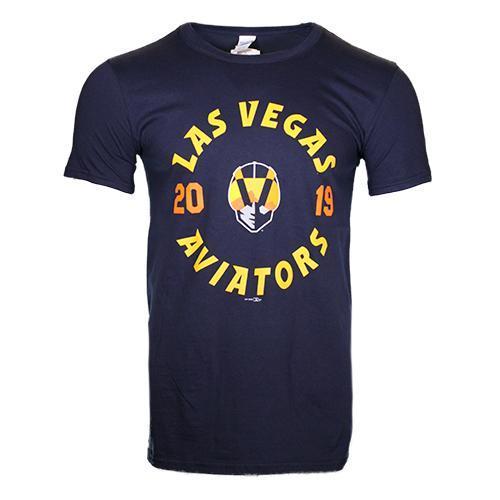 Men's Las Vegas Aviators Gildan 2019 Circle Aviator Navy Cotton Short Sleeve T-Shirt
