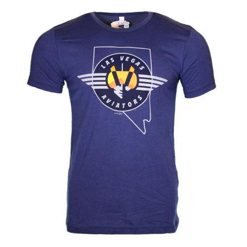 Men's Las Vegas Aviators Bella Canvas Nevada Retro Logo Navy Tri-Blend Short Sleeve T-Shirt