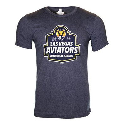 Men's Las Vegas Aviators Bella Canvas Inaugural Season Patch Navy Blend Short Sleeve T-Shirt