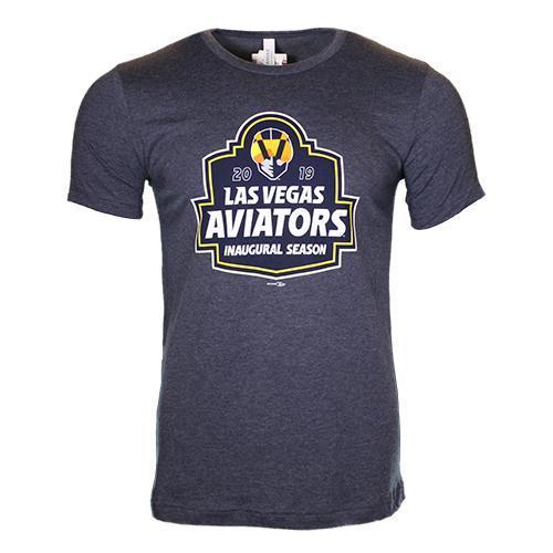Men's Las Vegas Aviators Bella Canvas Inaugural Season Patch Navy Blend Short Sleeve T-Shirt