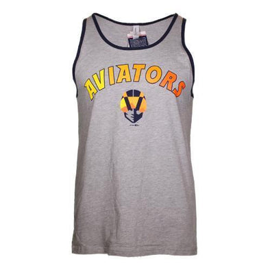 Men's Las Vegas Aviators Bella Canvas Aviators Arched Aviator Gray Blend Tank