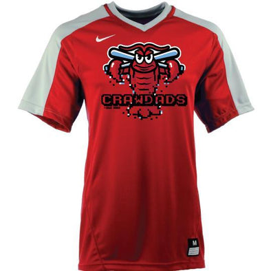 Hickory Crawdads Youth Vapor Red Jersey