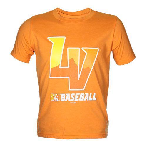 Kids' Las Vegas Aviators Next Level Apparel LV MiLB Baseball Orange Blend Short Sleeve T-Shirt