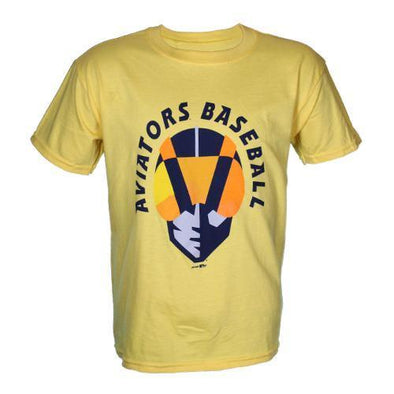 Kids' Las Vegas Aviators Gildan Aviators Baseball Arched Aviator Yellow Cotton Short Sleeve T-Shirt