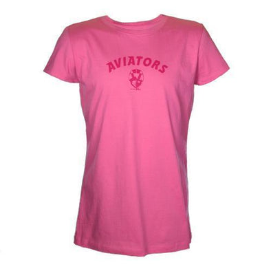 Girls' Las Vegas Aviators LAT Apparel Aviators Arched Aviator Pink Cotton Short Sleeve T-Shirt