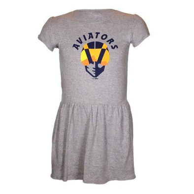 Girls' Las Vegas Aviators LAT Apparel Aviators Arched Aviator Gray Blend Short Sleeve Dress