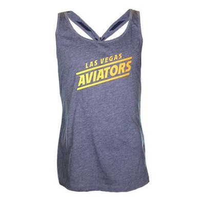 Girls' Las Vegas Aviators Kavio! Diagonal Striped Navy Blend Tank