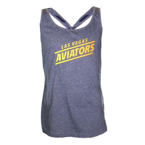 Girls' Las Vegas Aviators Kavio! Diagonal Striped Navy Blend Tank