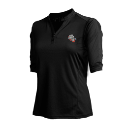 WOMEN'S 3/4 LS PRIMARY BLACK VNECK TOP