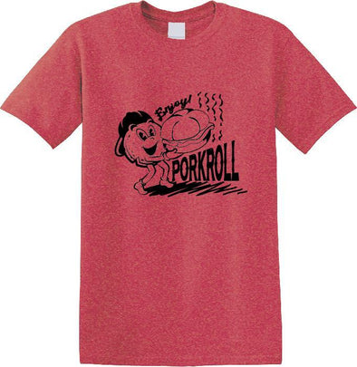 Adult Enjoy Pork Roll Heather Red t-shirt