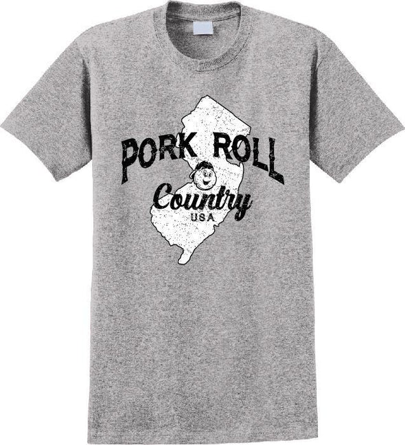 Adult Sports Grey Pork Roll Country t-shirt