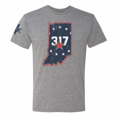 Indianapolis Indians Circle City Indians Heather Grey State Tee