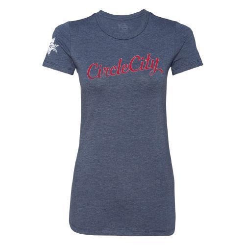 Indianapolis Indians Circle City Indians Women's Navy Wordmark Tee