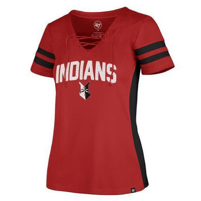 Indianapolis Indians Women's Red Turnover V-Neck '47 Tee