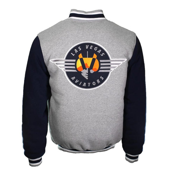 Men's Las Vegas Aviators JH Design LV Retro Gray/Navy Two-Tone Reversible Jacket