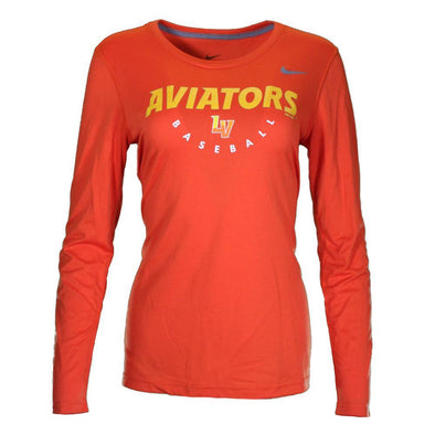 Women's Las Vegas Aviators Nike Aviators LV Baseball Orange Dri-Fit Polyester Long Sleeve T-Shirt
