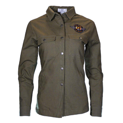 Women's Las Vegas Aviators Vansport Retro Logo Boulder Taupe Green Cotton Jacket
