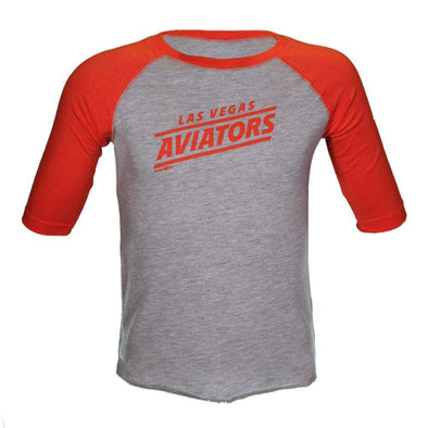 Toddlers' Las Vegas Aviators LAT Apparel Diagonal Las Vegas Aviators Gray/Orange 3/4 Sleeve T-Shirt